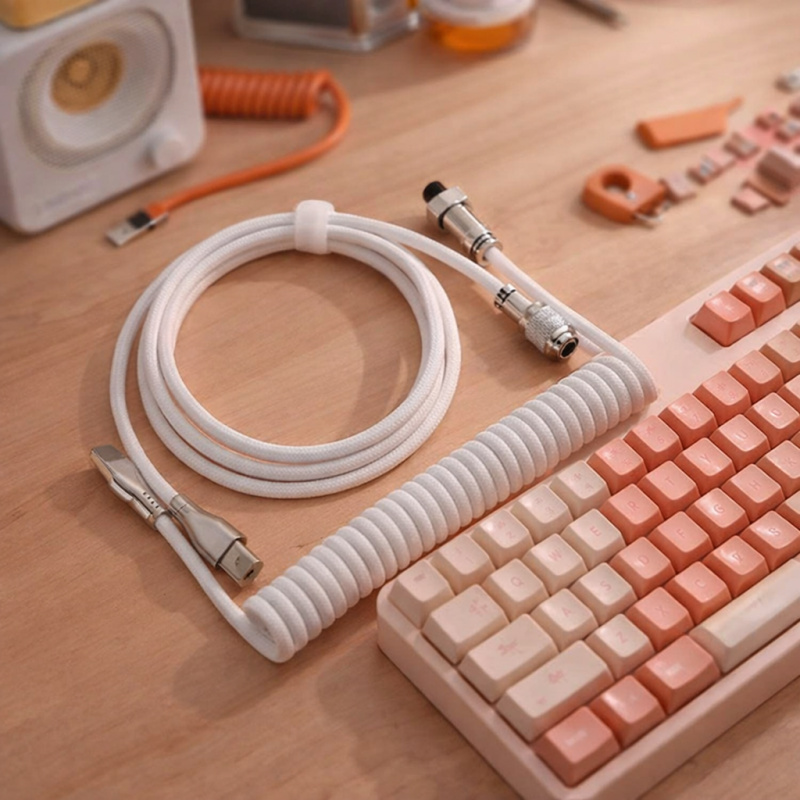 Gaming Keyboard Extension - Cabo USB Tipo C em espiral