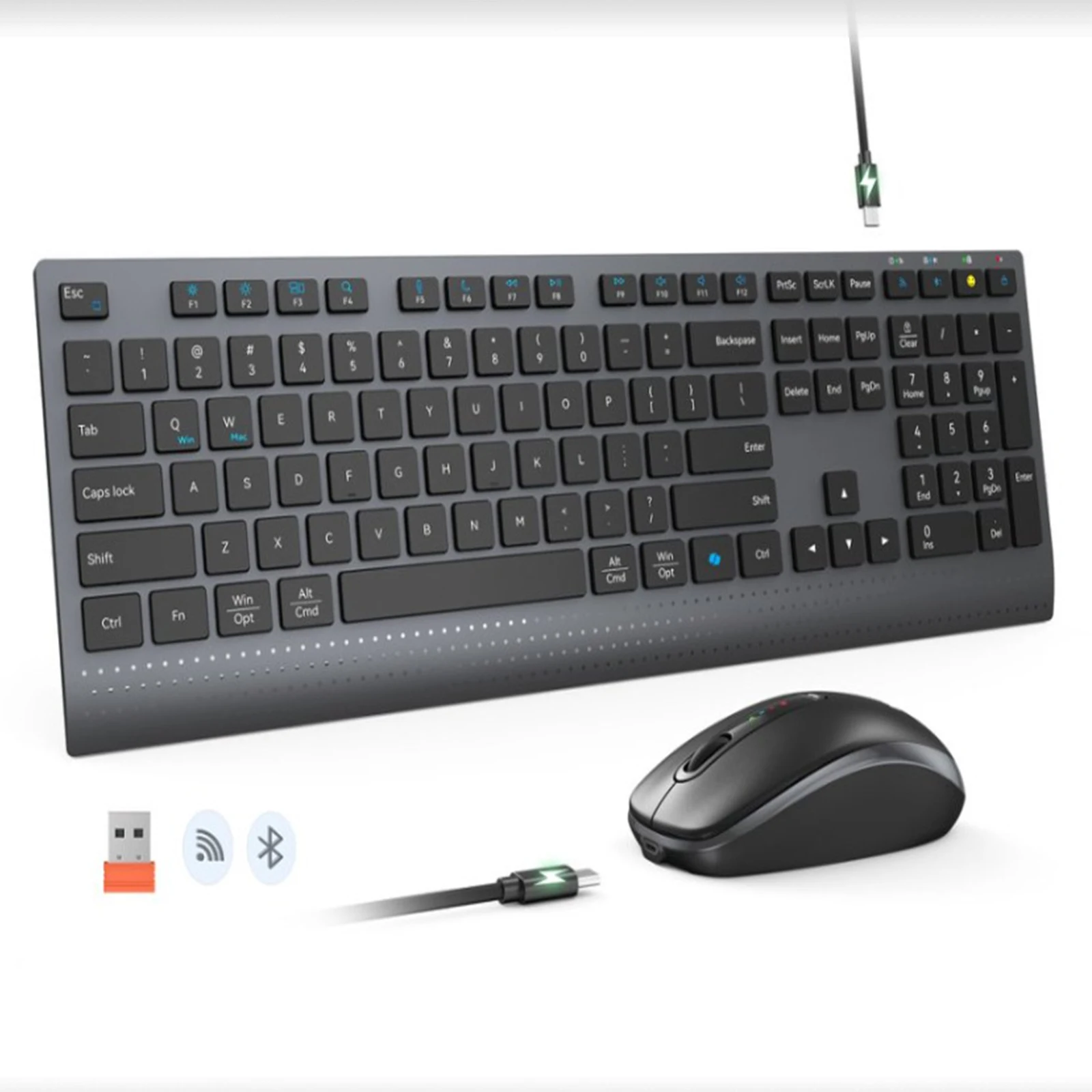 Gaming Keyboard And Mouse Set - 2.4g bluetooth modo duplo teclado sem