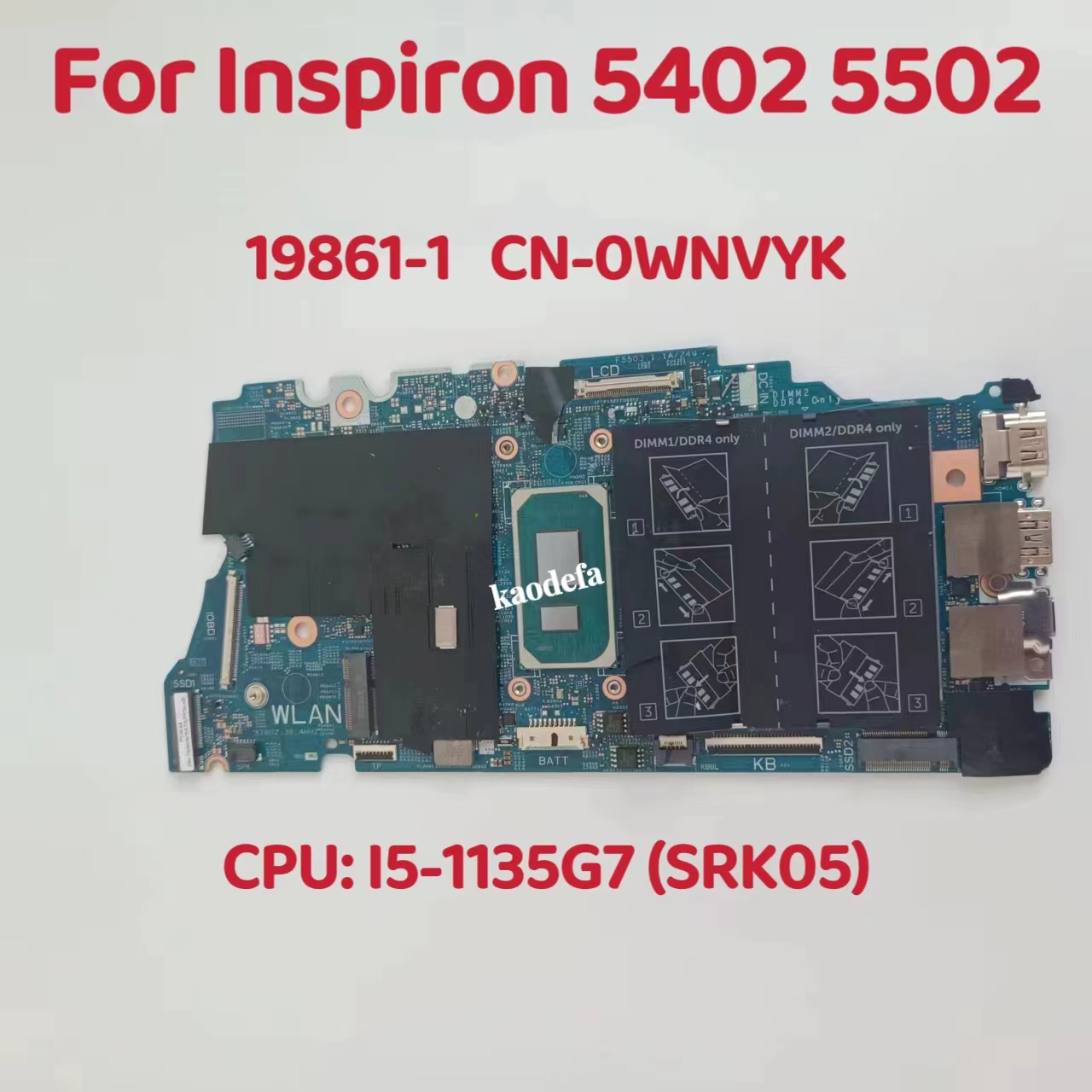 Intel Cpu Core I7 - Placa-mãe 19861-1 para laptop Dell Inspiron