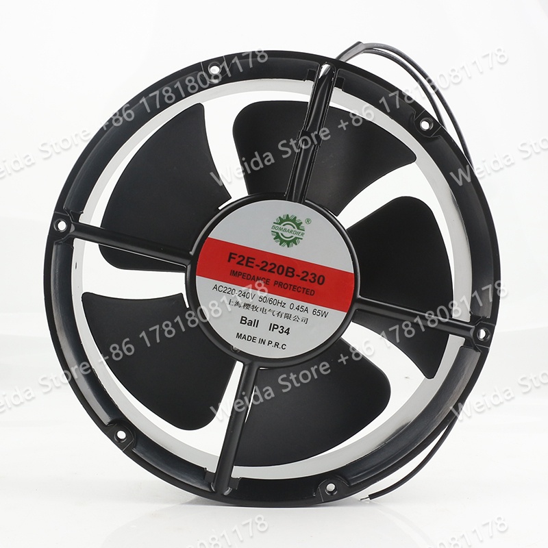 Aluminum Case 65 - Ventilador de Resfriamento F2E-220B-230 de 22CM,