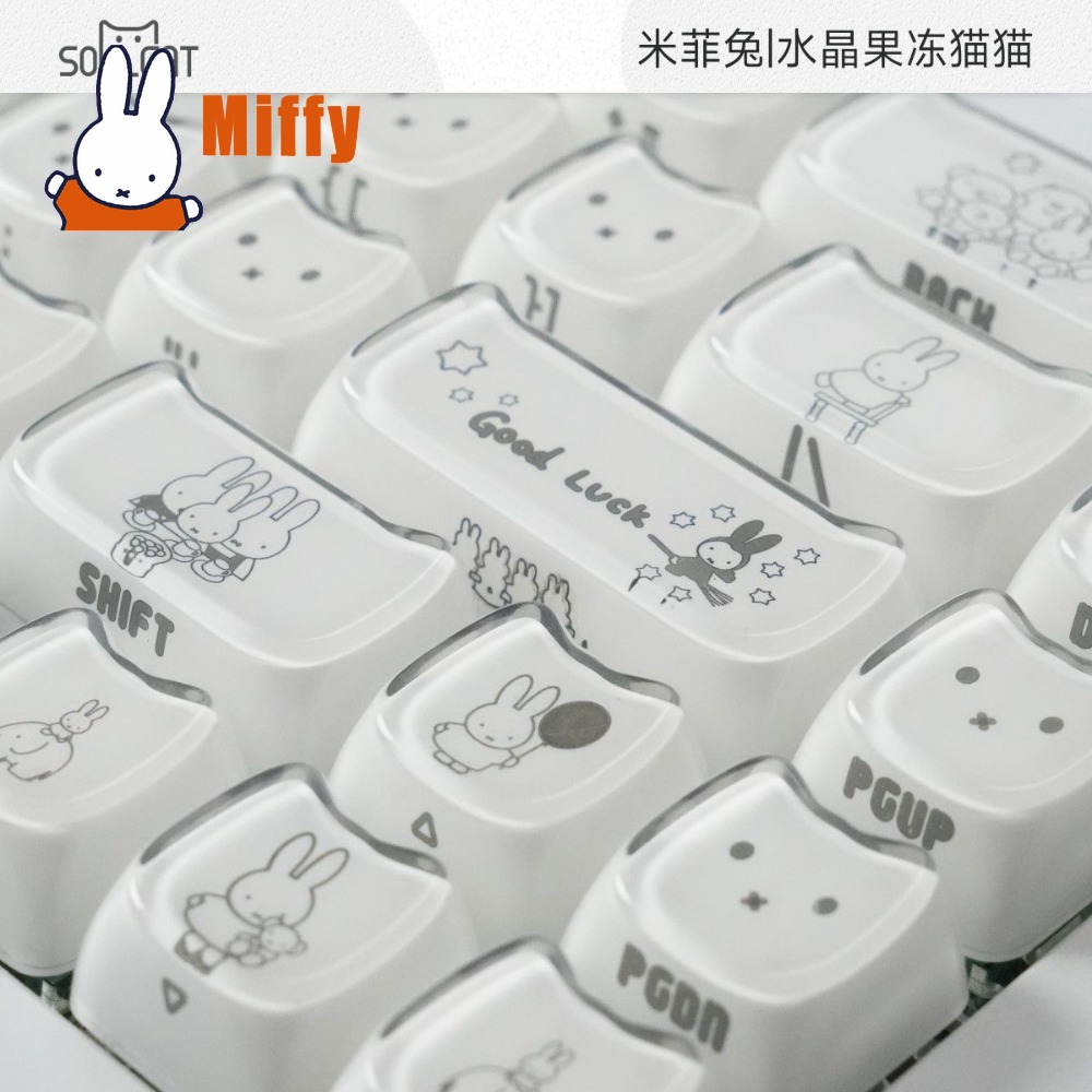 Gaming Keyboard Ergo - Teclas Kawaii Miffy: Capas de Teclado