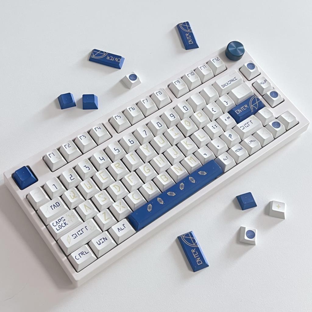 Gaming Keyboard Blue Switches - 132 teclas constelação cereja perfil pbt