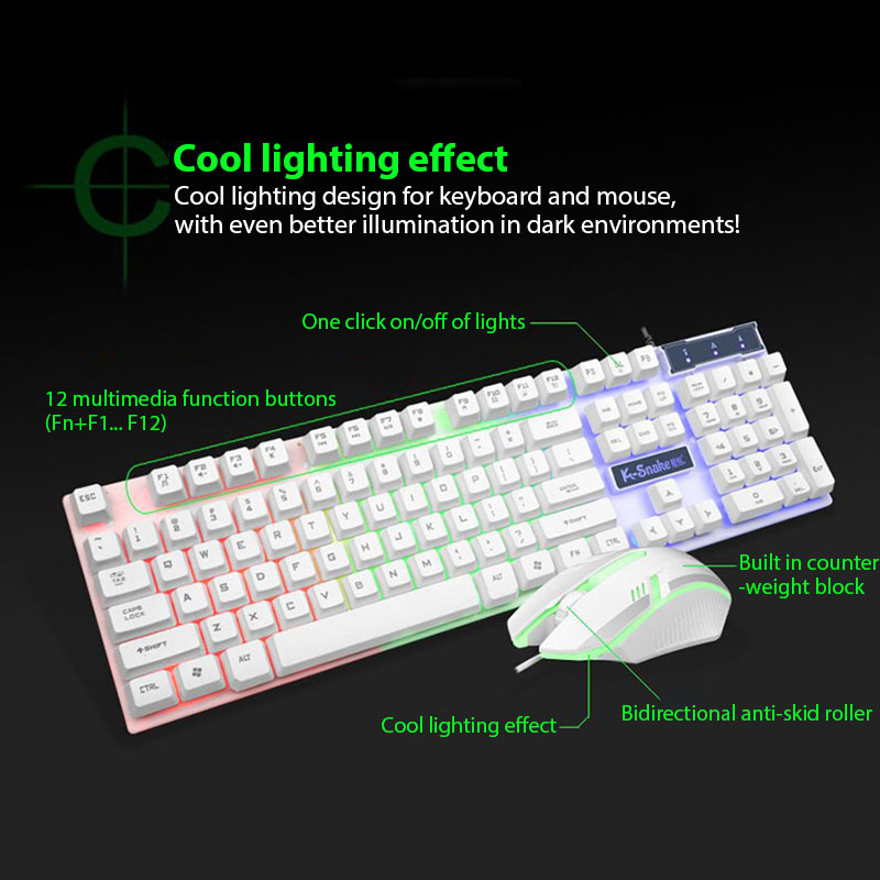 Conjunto de teclado e mouse KM - Gaming Keyboard And Mouse Set avaliação e preço