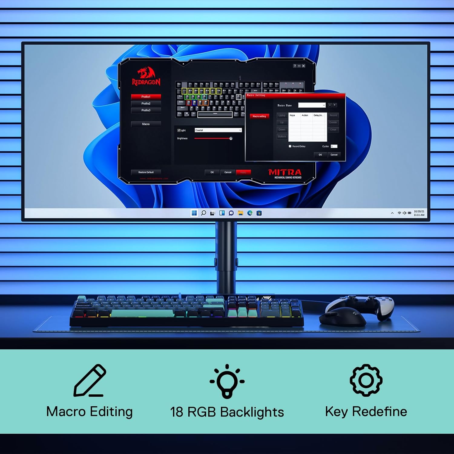 Redragon SE Wired RGB Gaming 1 - Gaming Keyboard Blue Switches avaliação e preço