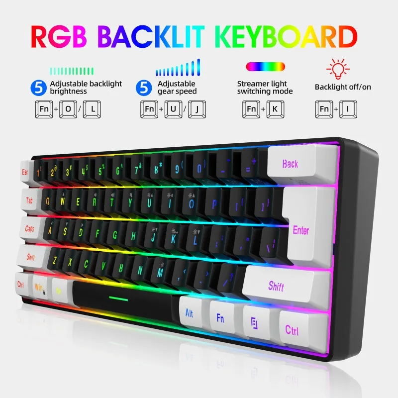 Kit de Teclado e Mouse 60% par - Gaming Keyboard And Mouse Set avaliação e preço