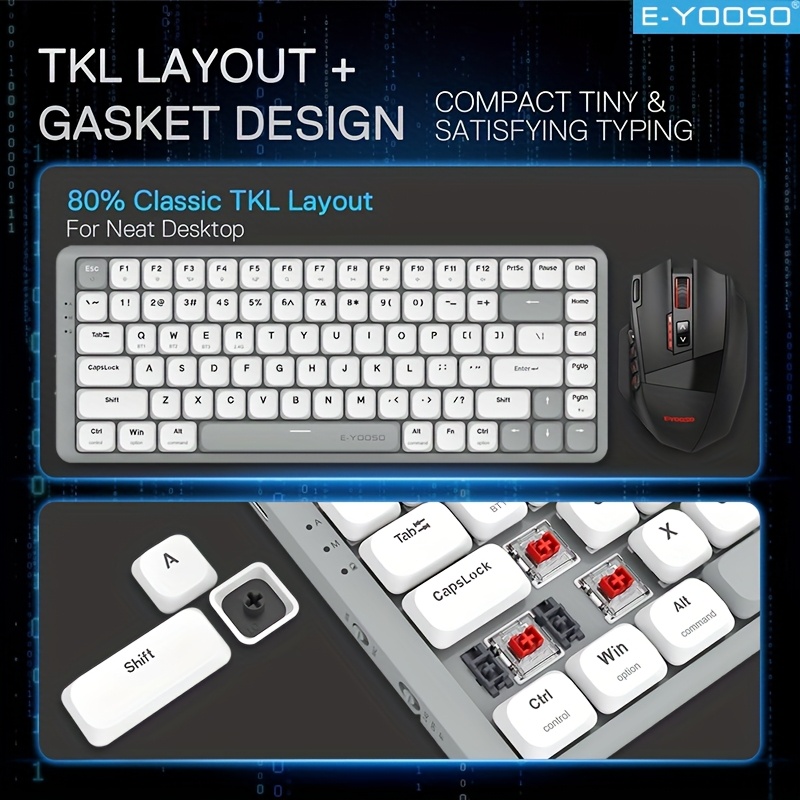 E-YOOSO Tri-Mode 2.4GWireless/ - Gaming Keyboard E Yooso avaliação e preço
