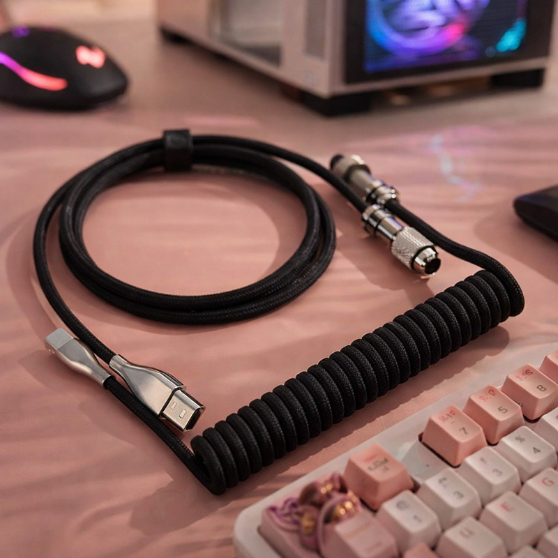 Cabo USB Tipo C em espiral par - Gaming Keyboard Extension avaliação e preço