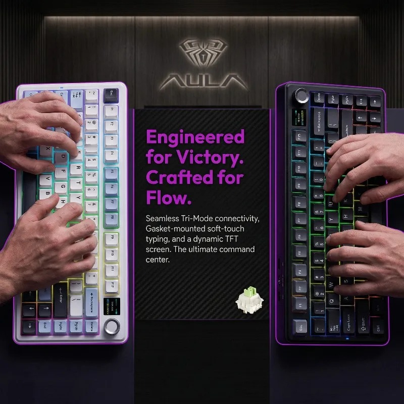 Teclado Mecânico AULA F75 Max, - Gaming Keyboard Ergo avaliação e preço