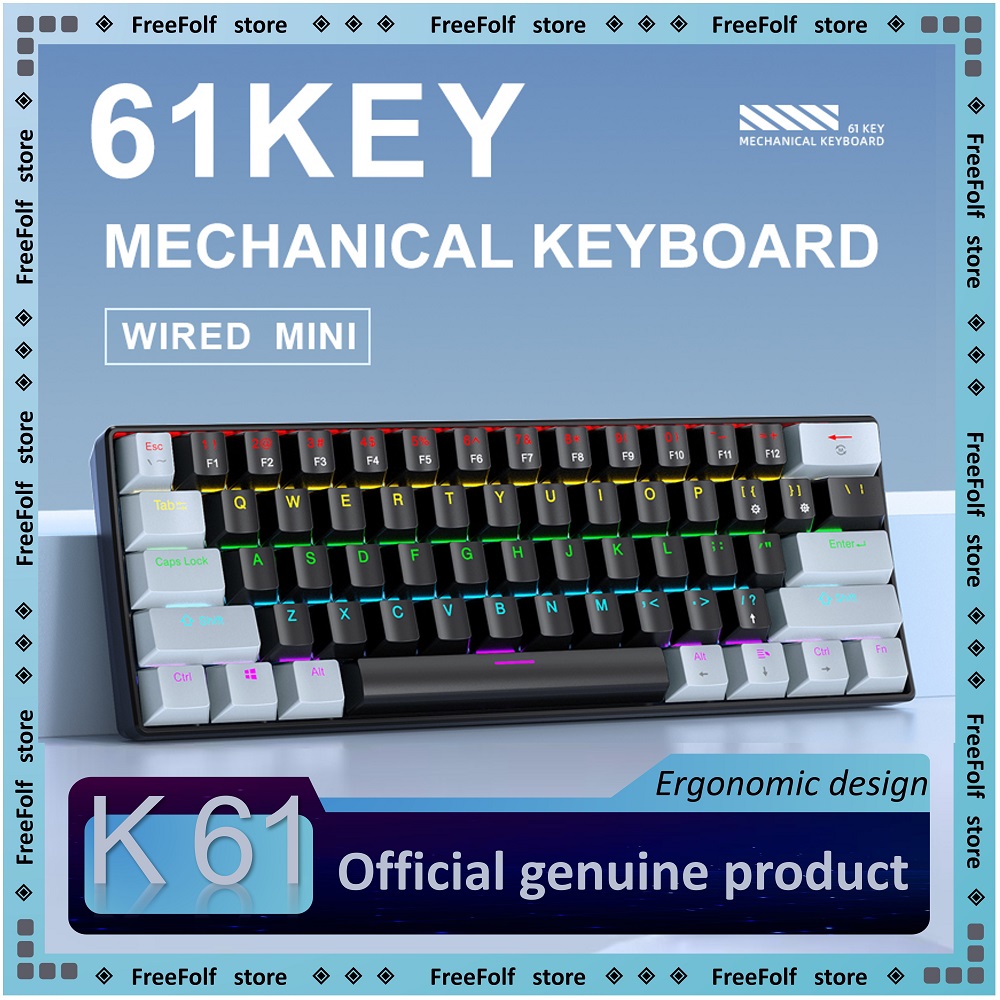 APAYADO K61 Mini 60% teclado p - Gaming Keyboard Blue Switches avaliação e preço