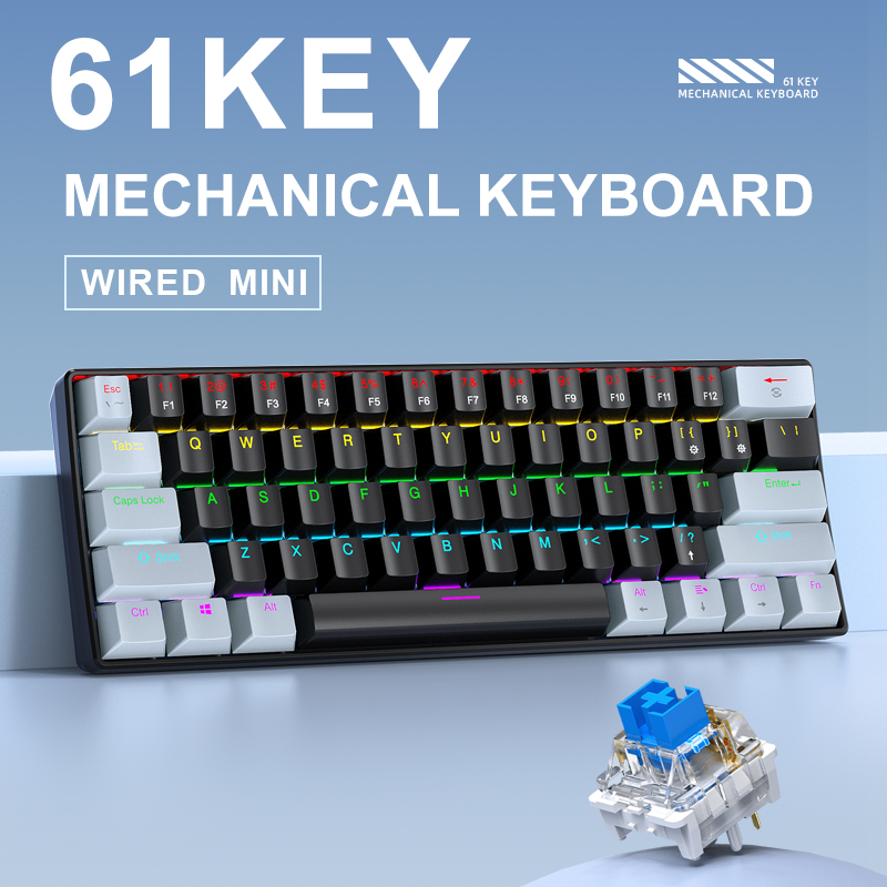 APAYADO K61 Mini 60% teclado p - Gaming Keyboard Blue Switches avaliação e preço