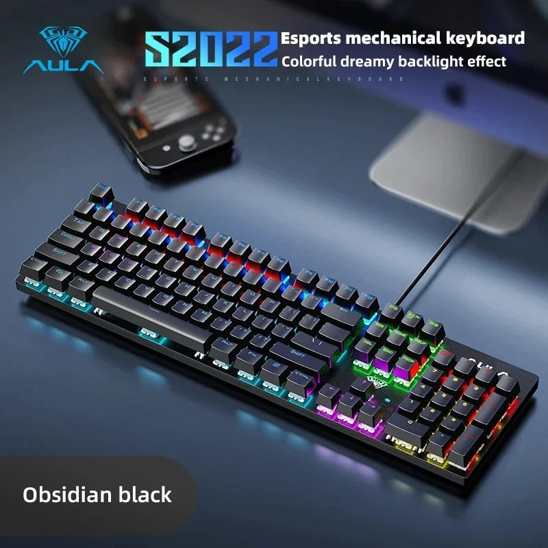 Teclado Gamer AULA S2022 com F - Gaming Keyboard Blue Switches avaliação e preço