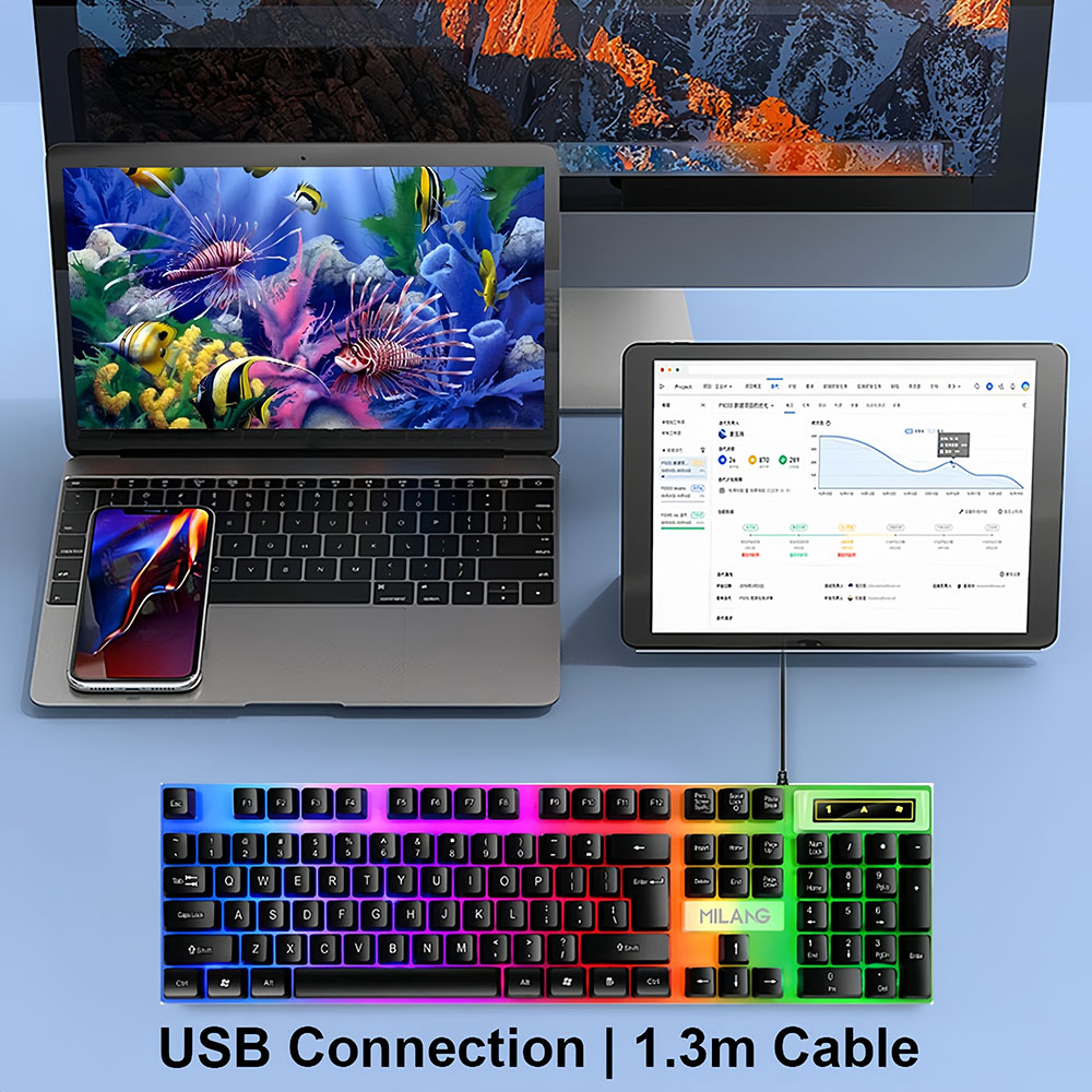 KEBIDUMEI Teclado com fio USB  - Gaming Keyboard And Mouse Set avaliação e preço