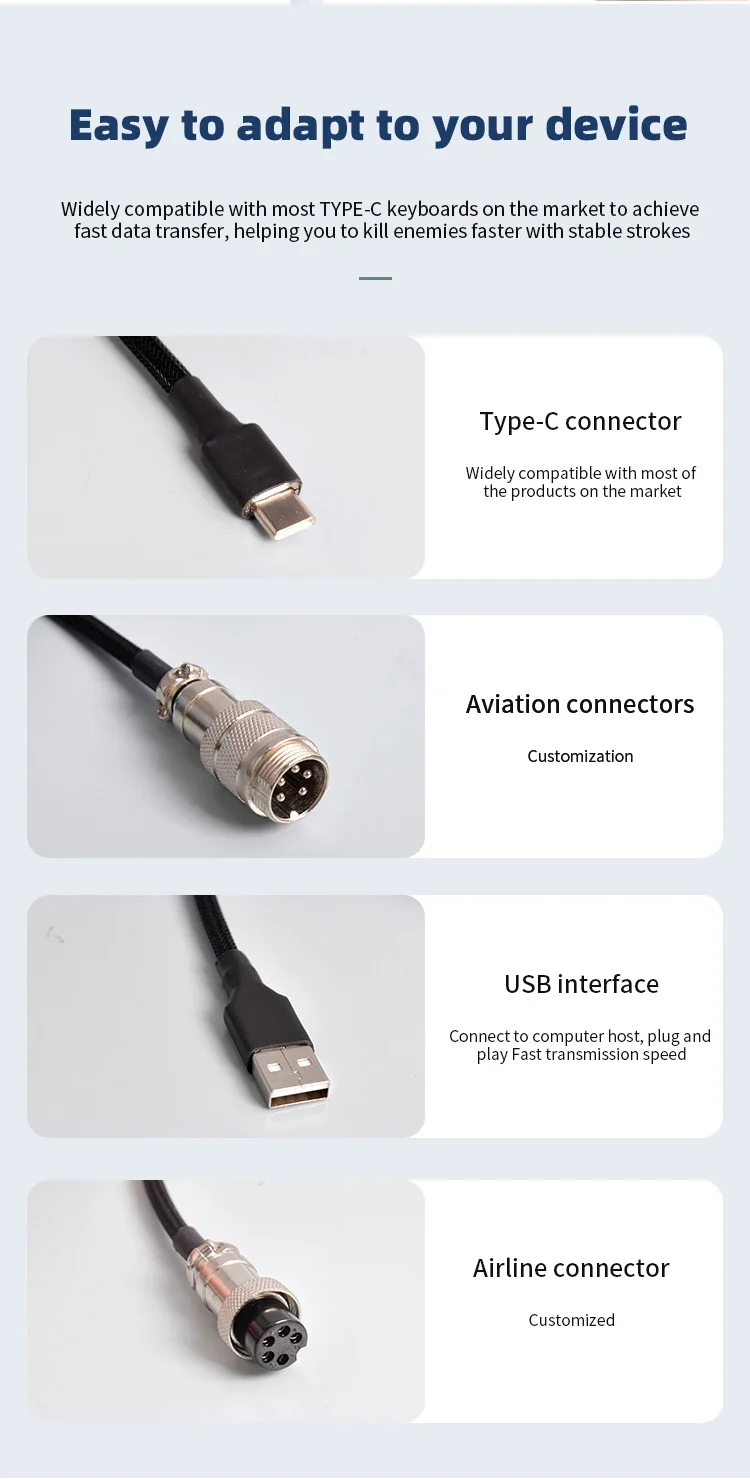 Cabo USB Tipo-C, Cabo Espiral  - Gaming Keyboard Extension avaliação e preço