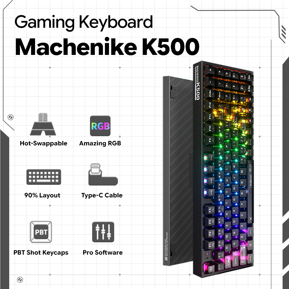 Teclado Mecânico Machenike K50 - Keyboard Gaming Transparent avaliação e preço