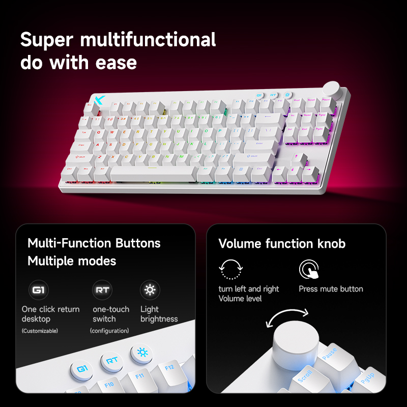Mchose mix87 teclado swtich ma - Keyboard Gaming Transparent avaliação e preço